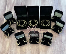 Load image into Gallery viewer, 14k Gold beaded hoop earrings
